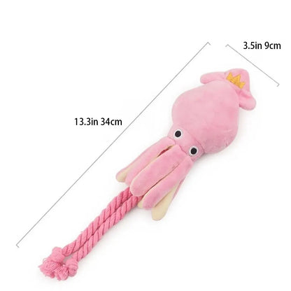 Pet Octopus Plush Rope Toy - Bite-Resistant Interactive Toy for Dogs & Cats - Bascora