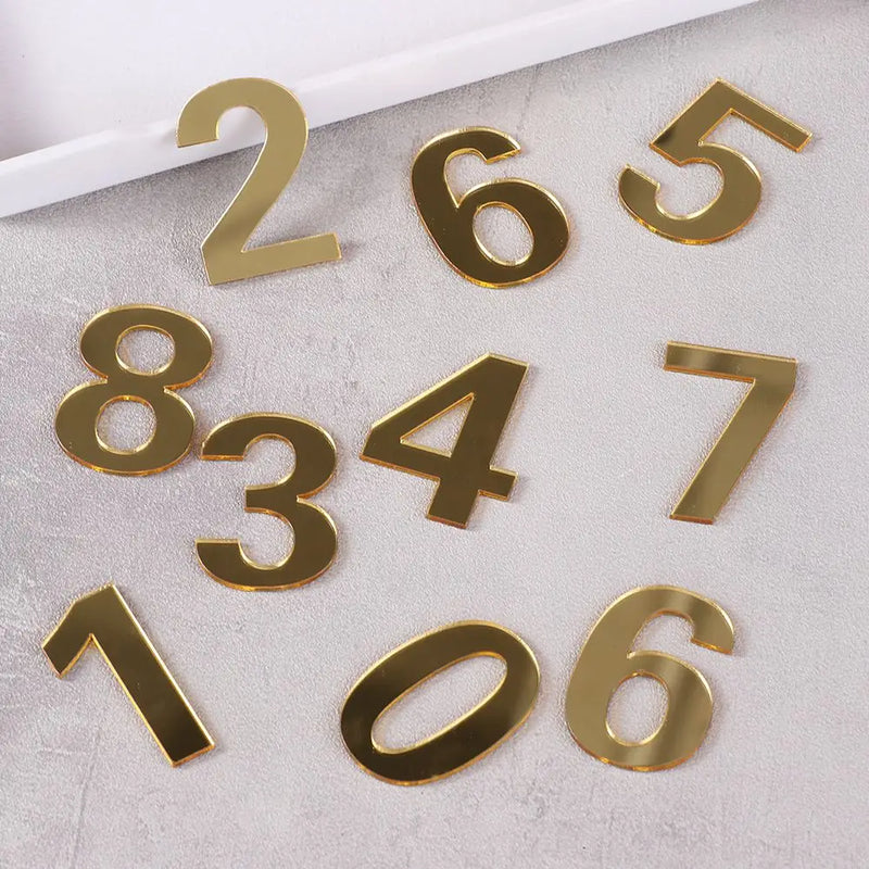 Self-Adhesive Address Number Stickers - Acrylic Door Plate Digits - Bascora