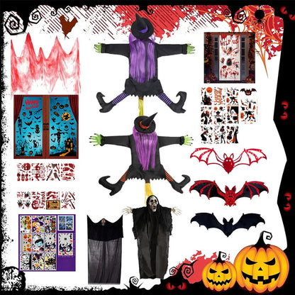 Halloween Hanging Ghost Mask Door Curtain - Haunted House Decor - Bascora