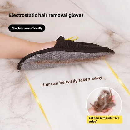 Pet Hair Removal Gloves - Static-Free Grooming & Cleaning Tool - Bascora