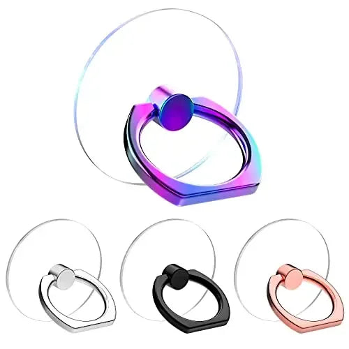Support anneau pour téléphone portable - Rotation à 360°, transparent