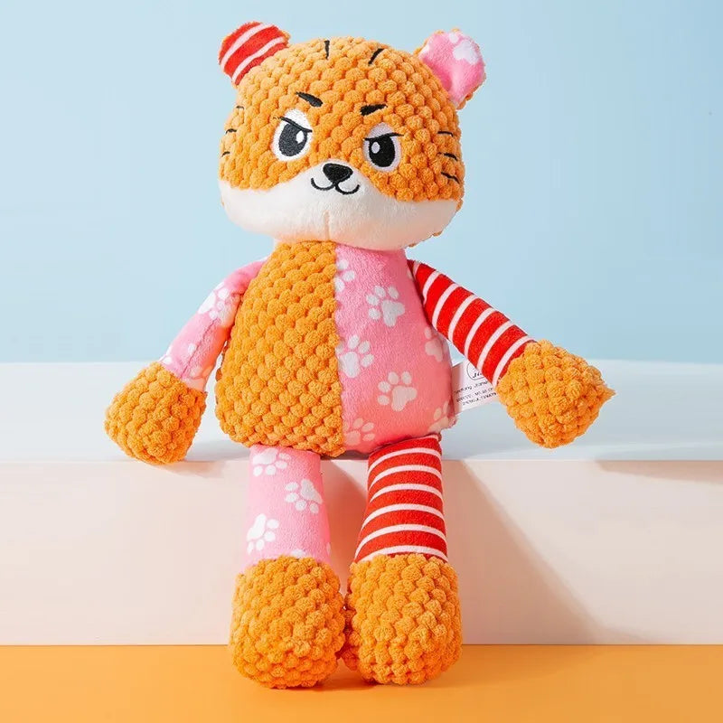 Jouet en peluche pour animaux de compagnie - Jouet interactif couineur pour animaux avec nettoyage des dents