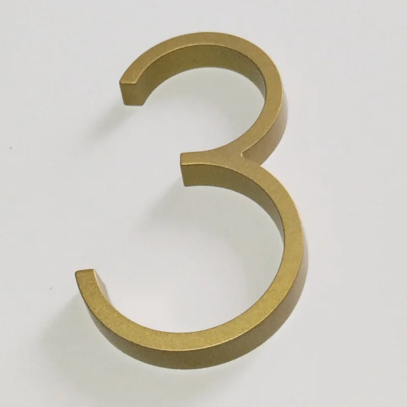 Numéros de maison flottants dorés modernes de 5 pouces - Plaques d'adresse dorées de qualité supérieure