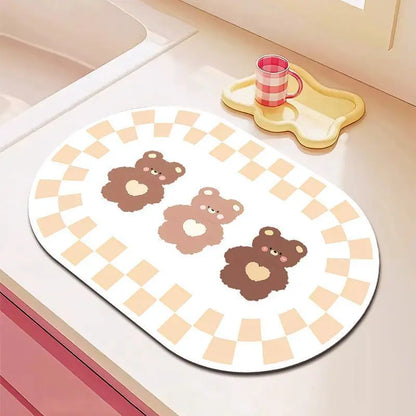 Kitchen Water Draining Mat - Heat-Resistant Quick-Dry Table Mat - Bascora