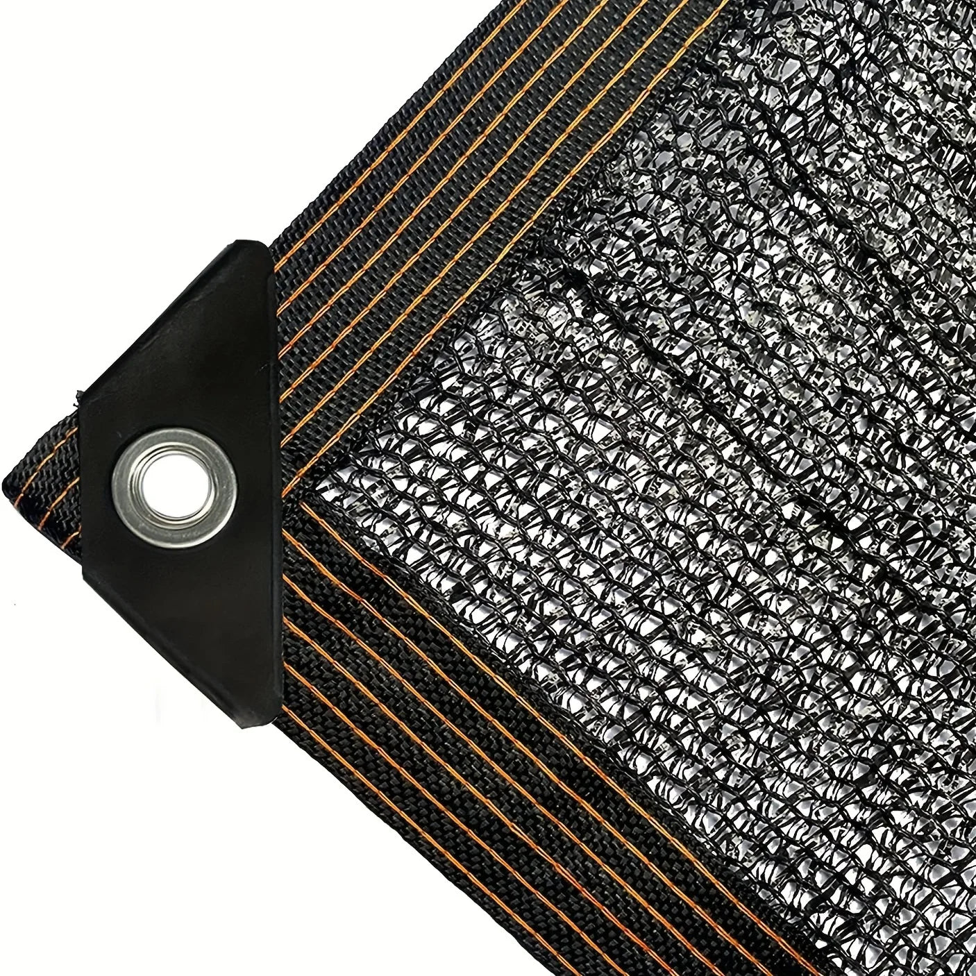 Toile d'ombrage noire en maille pare-soleil - Bordure scotchée avec œillets