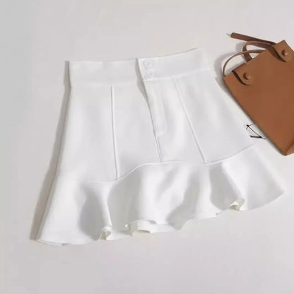 High-Waisted Mini Dress - Lotus Edge A-Line Spring - Bascora