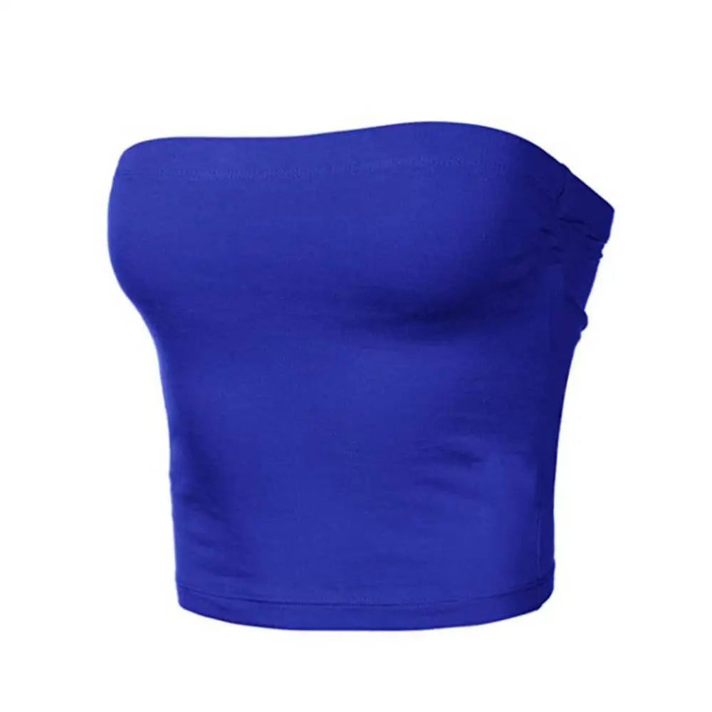 Women's Mini Bustier Tube Top - Strapless Elastic Crop