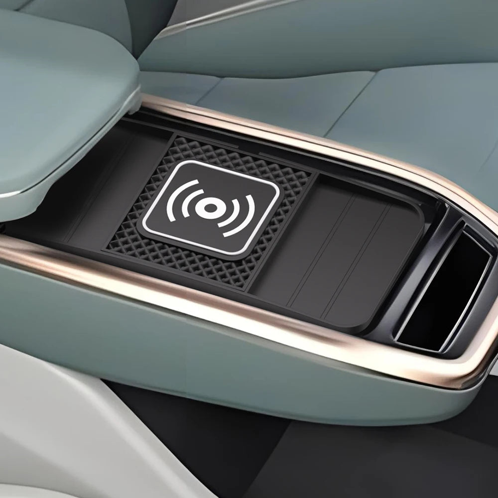 Chargeur sans fil rapide 15 W - Tapis en caoutchouc antidérapant pour le rangement dans la voiture