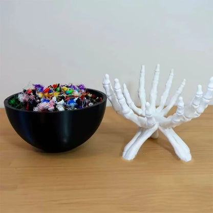 Halloween Candy Bowl - Gothic Skeleton Hands Storage Holder - Bascora
