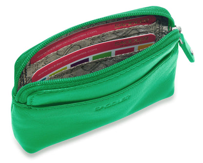 Pia RFID Leather Zip-Top Purse