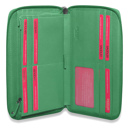 Sophia RFID Leather Zip Around Purse