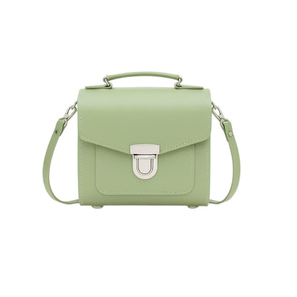 Handmade Leather Sugarcube Handbag – Sage Green