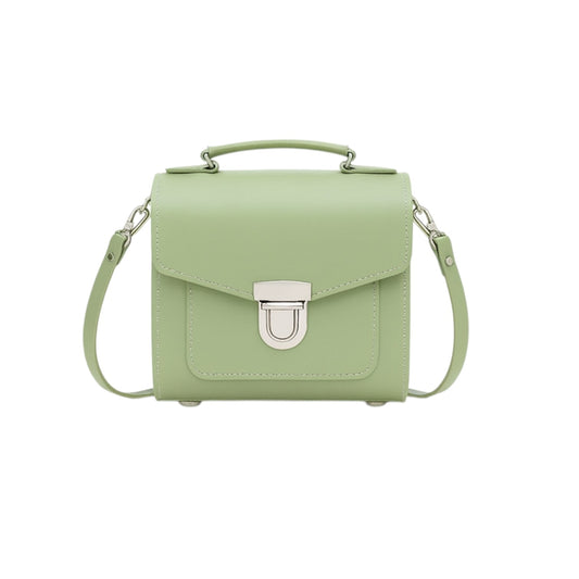 Handmade Leather Sugarcube Handbag – Sage Green