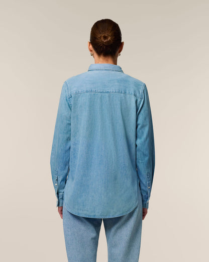 Organic Cotton Long Sleeve Denim Shirt – Womens