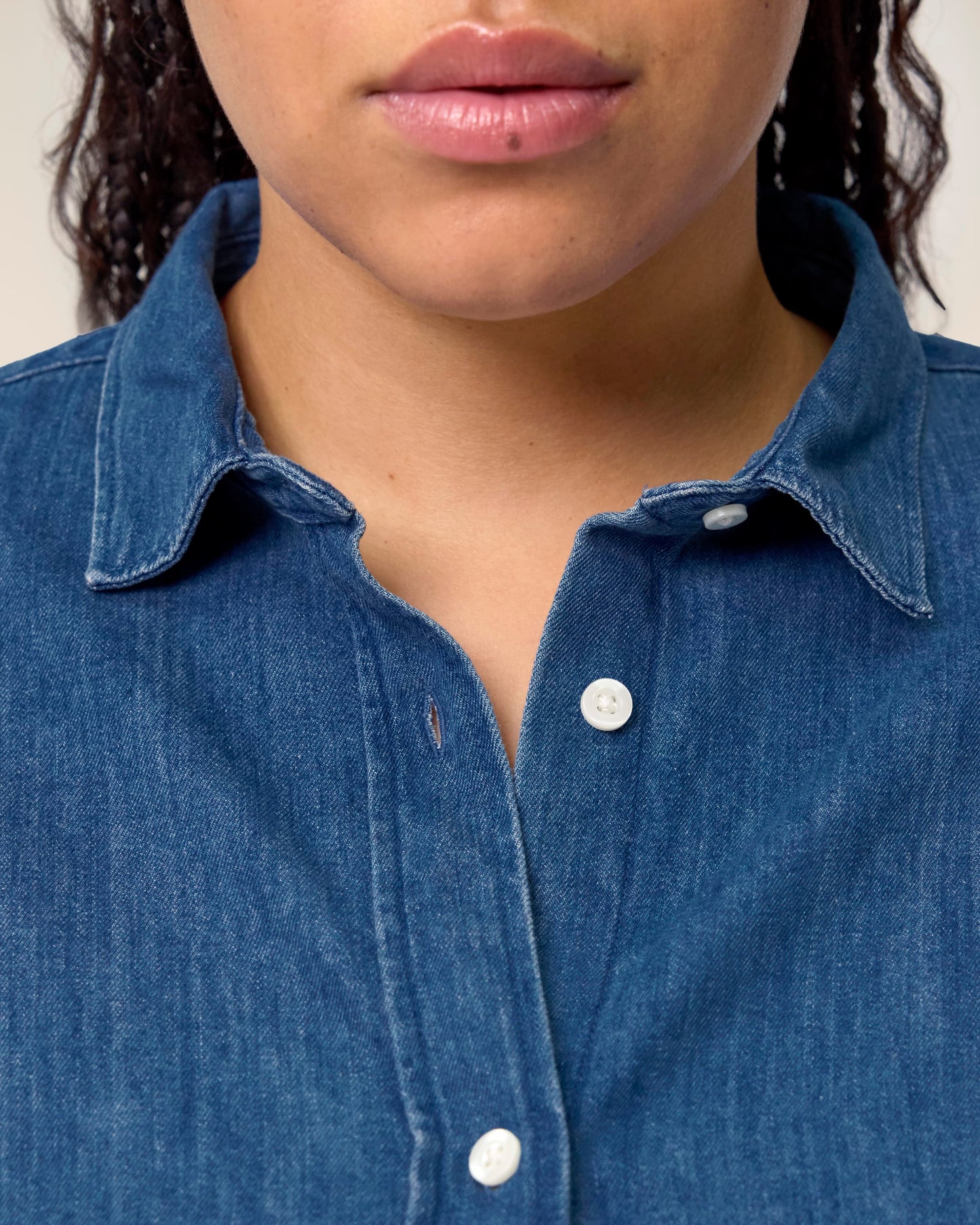 Organic Cotton Long Sleeve Denim Shirt – Womens