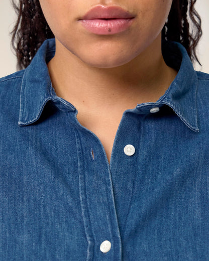 Organic Cotton Long Sleeve Denim Shirt – Womens