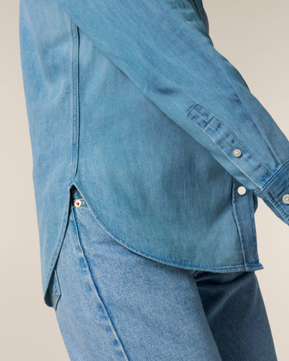 Organic Cotton Long Sleeve Denim Shirt – Womens