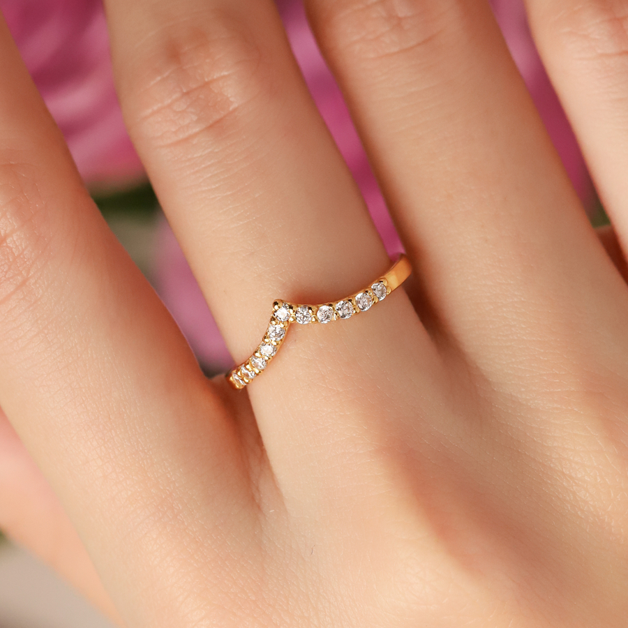 Vianne Jewellery Wishbone Curved Eternity Ring in 18k Gold Vermeil