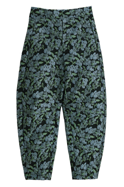 Sutton Blossom Jacquard Barrel Trouser - Black