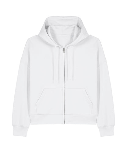 Organic Dropped Shoulder Zipped Hoodie: Womens