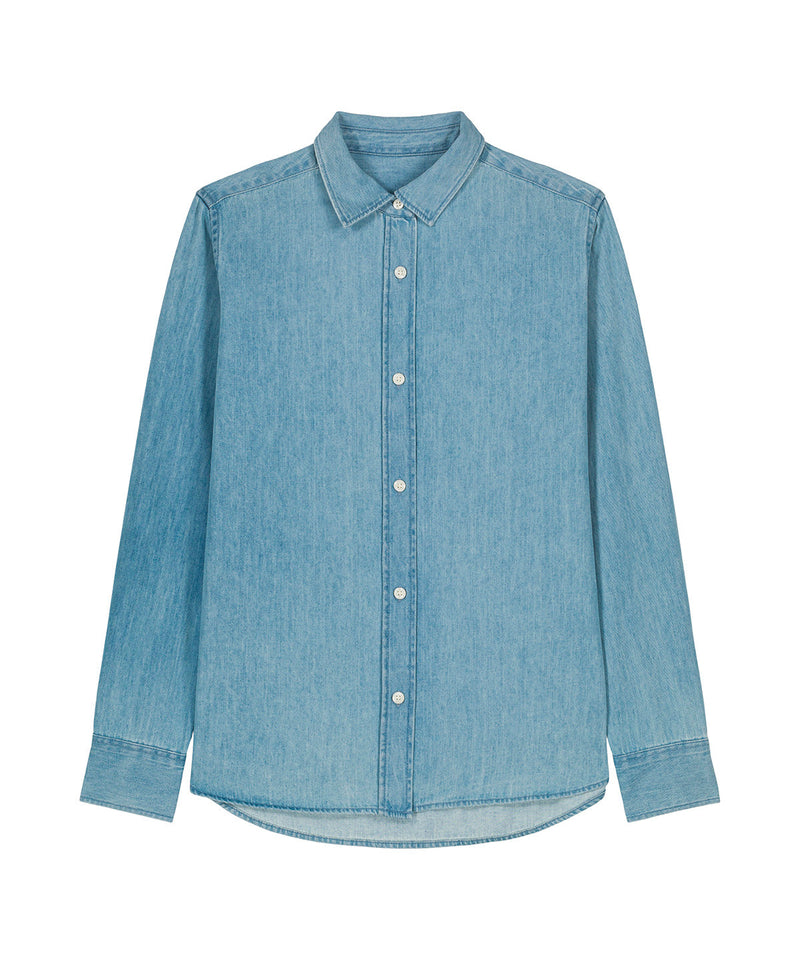 Organic Cotton Long Sleeve Denim Shirt – Womens