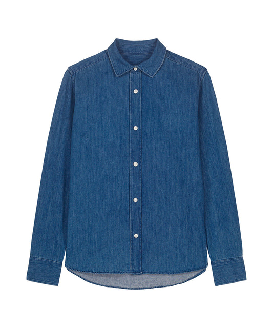 Organic Cotton Long Sleeve Denim Shirt – Womens