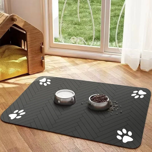 Tapis d'alimentation pour animaux en terre de diatomées - Séchage rapide et résistant aux éclaboussures