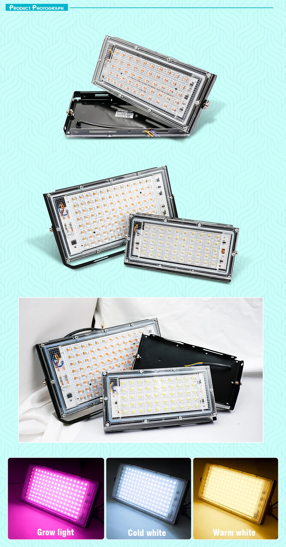LED Grow Light Floodlight - 220V Indoor Culture Lamp 50W/100W