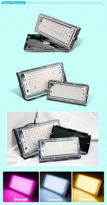 LED Grow Light Floodlight - 220V Indoor Culture Lamp 50W/100W - Bascora