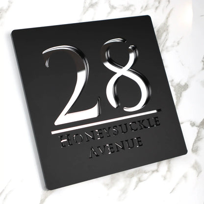 Letrero de acrílico personalizado con números de casa modernos, placa con letras 3D para puerta, dirección, calle, nombre, decoración del hogar