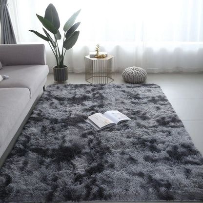 Tie-Dye Fluffy Carpets - Warm Plush Floor Mats for Kids - Bascora