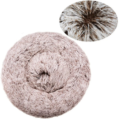 Round Plush Pet Bed - Super Soft for Large Dogs & Cats