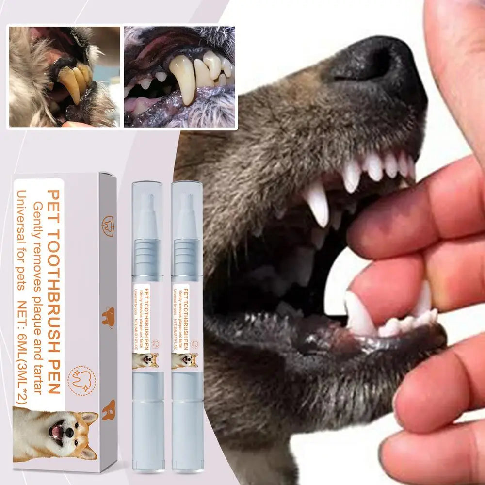 Stylo de nettoyage dentaire pour animaux de compagnie – Haleine fraîche et blanchiment des dents pour chiens et chats