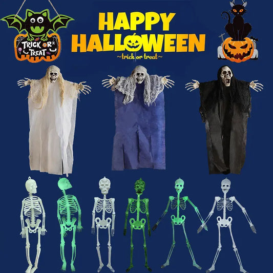 Halloween Hanging Ghost Mask Door Curtain - Haunted House Decor