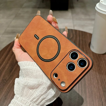 Magnetic Leather iPhone Case - All-Round Camera Protection - Bascora