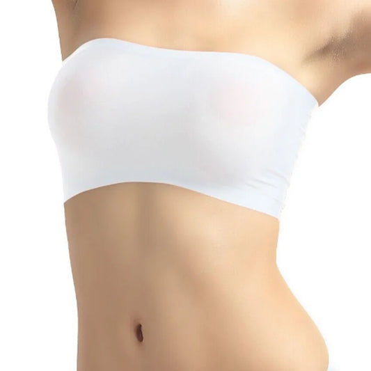Women's Ice Silk Strapless Underwear - Seamless Bandeau Bra