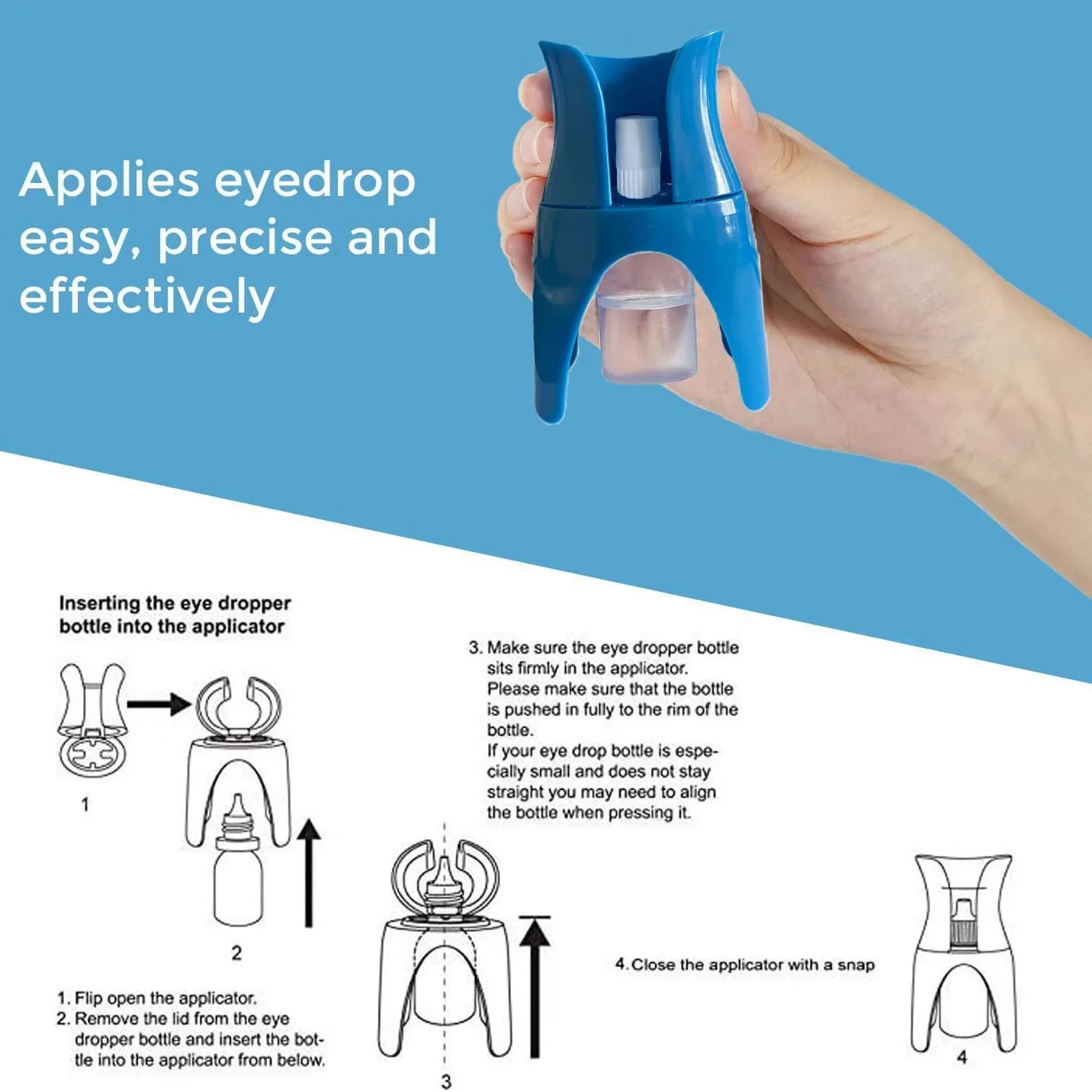 Eye Drop Bottle Helper - Reusable Eyedrop Guide Applicator