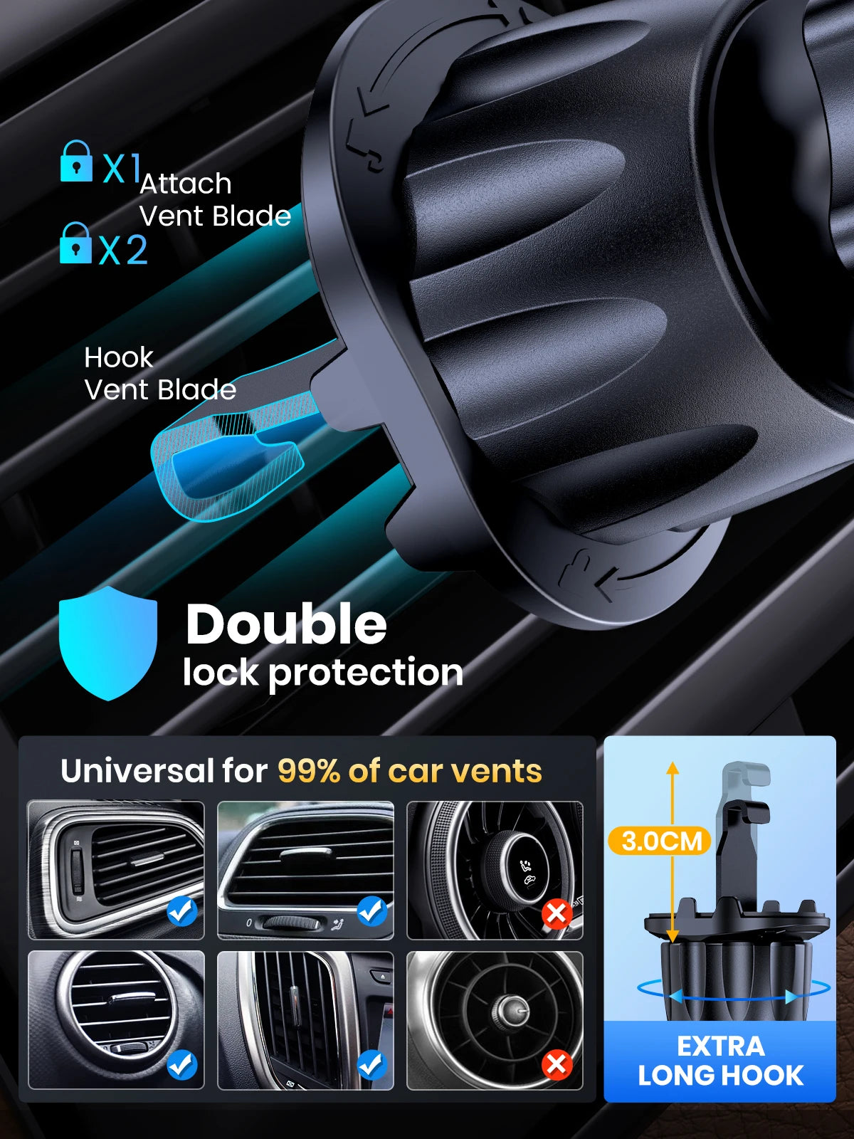 Magnetic Car Phone Mount | Universal Mobile Phone Holder