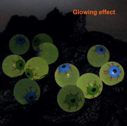 Glow in Dark Eyeball Bouncy Ball - Halloween Toys - Bascora