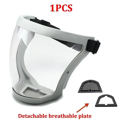 Full Face Shield Mask - Transparent Anti-Fog Safety Visor - Bascora