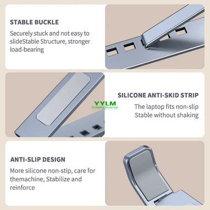 Portable Adjustable Laptop Stand - Aluminum Alloy for MacBook & PC - Bascora