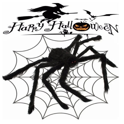 Halloween Giant Black Spider - Haunted House Decoration - Bascora