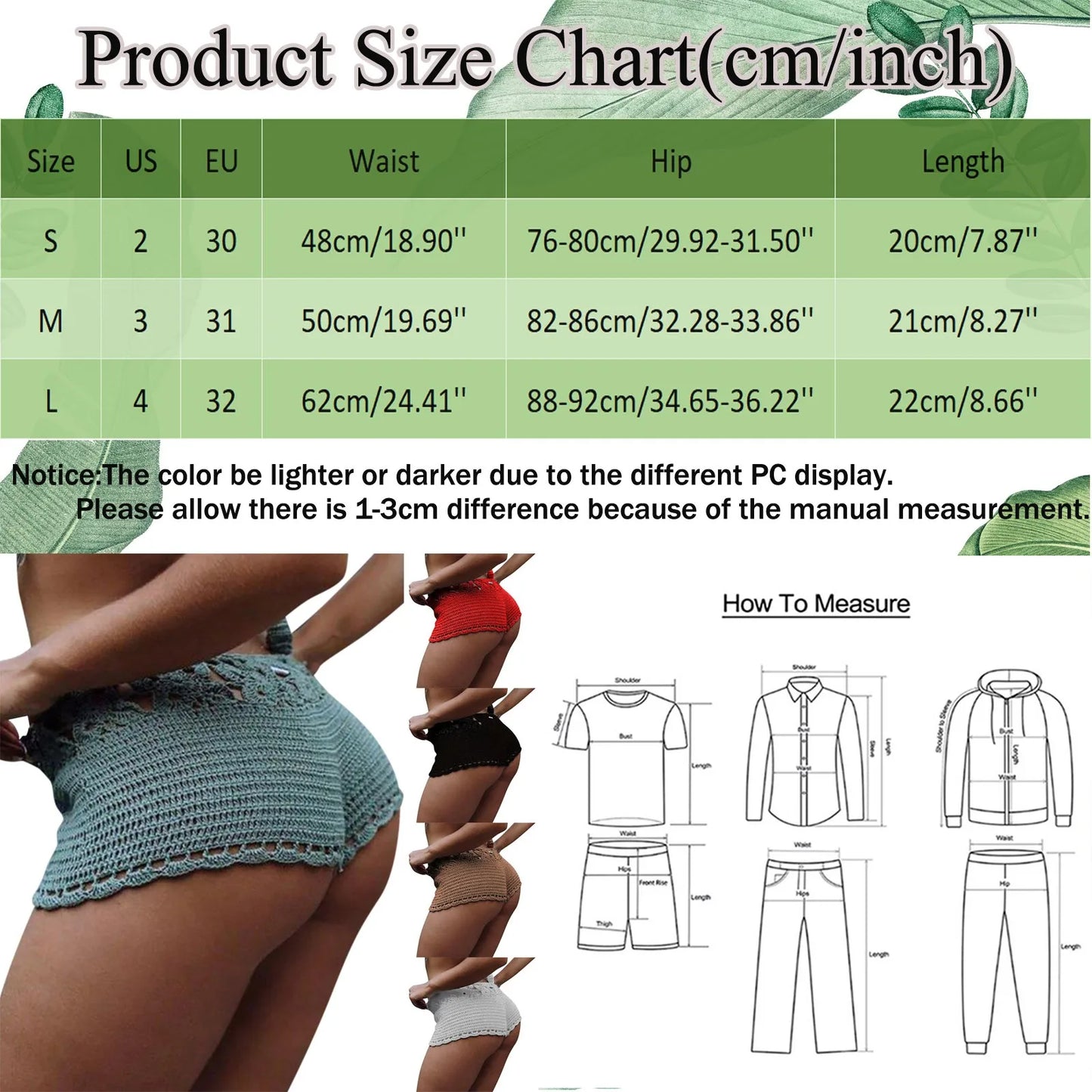 Short de bain en tricot de coton pour femme - Coupe slim style legging de yoga