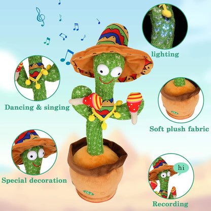 Talking Cactus Toy - Dancing Repeating Plush with Songs - Bascora