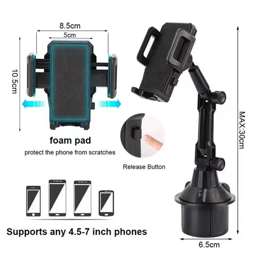Car Phone Holder & Water Cup Holder Mount - Premium Car Interior Accessories