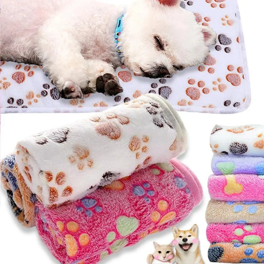 Soft Fluffy Pet Blanket - Coral Fleece Mat for Cats & Dogs