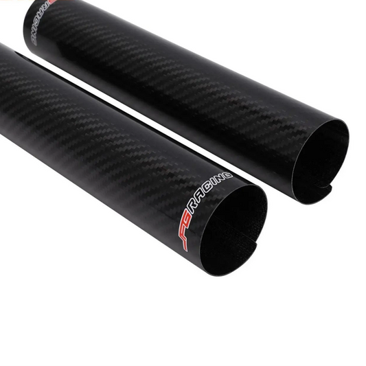 Two black carbon fiber tubes with 'SX Racing' branding on a white background.