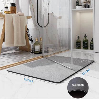 Premium Diatomite Stone Bath Mat - 3.5MM Thick Super Absorbent - Bascora