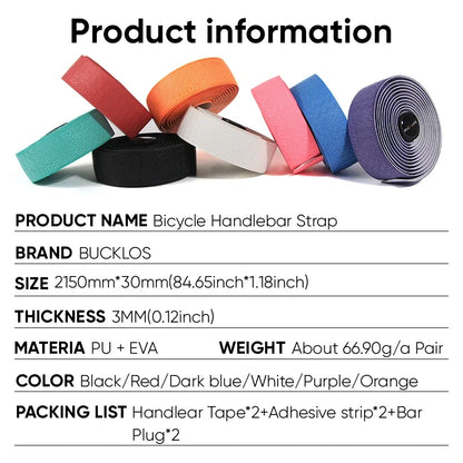Bicycle Handlebar Tape - Anti-Slip Waterproof Bar Wrap - Bascora