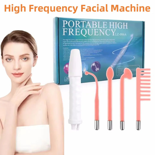4-in-1 High Frequency Facial Machine - Professional Neon Wand for Acne Treatment